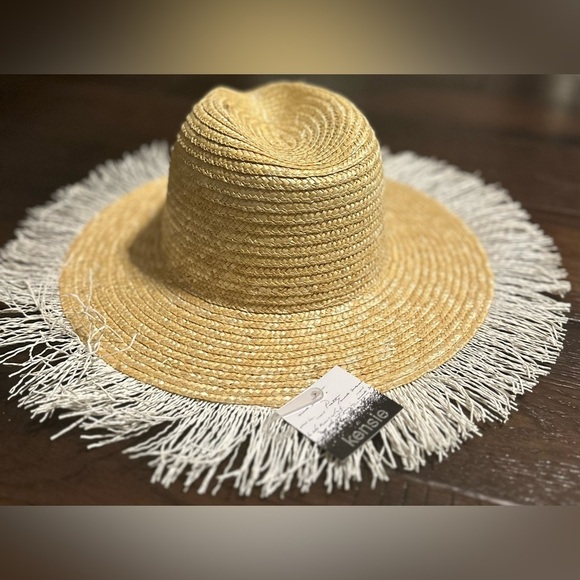 ?KENSIE??NWT?Straw Hat with White Fringe main image 13